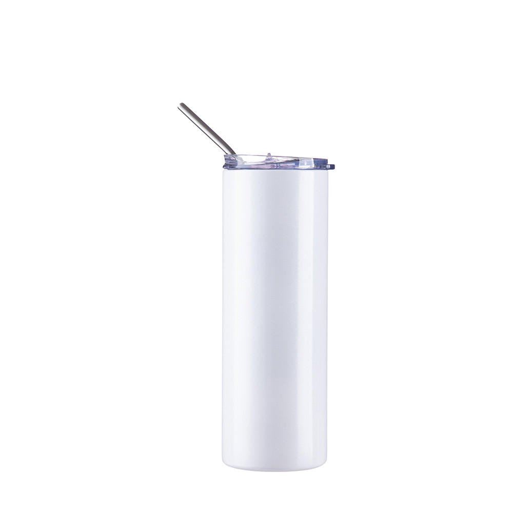 Gobelet SS 20oz/600ml avec paille et couvercle (brille dans le noir, blanc à bleu)