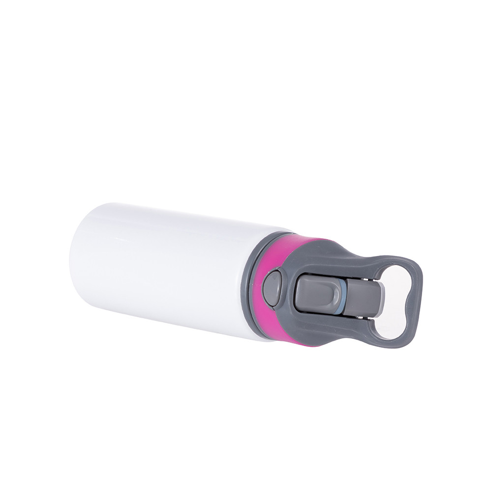 Bouteille d'eau en aluminium de 20 OZ/650 ml avec bouchon rose rouge (blanc)