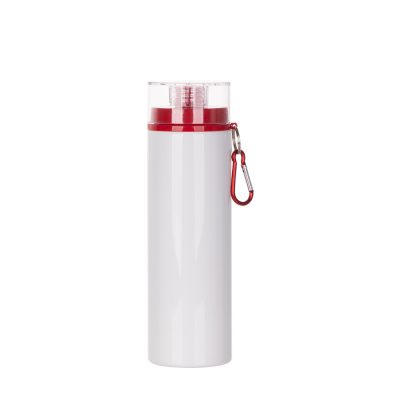 Bouteille en aluminium de 27 oz/800 ml avec couvercle rouge (blanc)