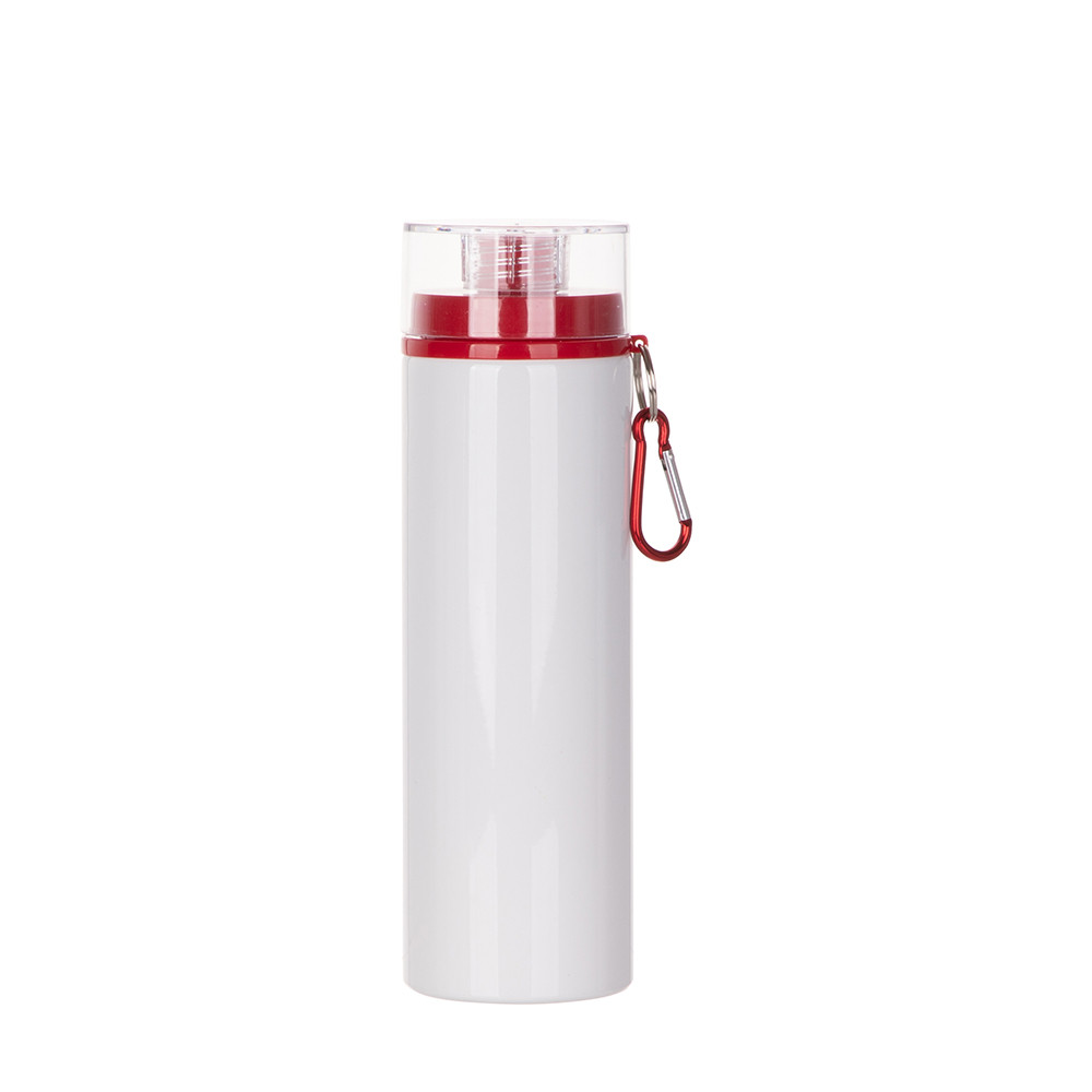 Bouteille en aluminium de 27 oz/800 ml avec couvercle rouge (blanc)