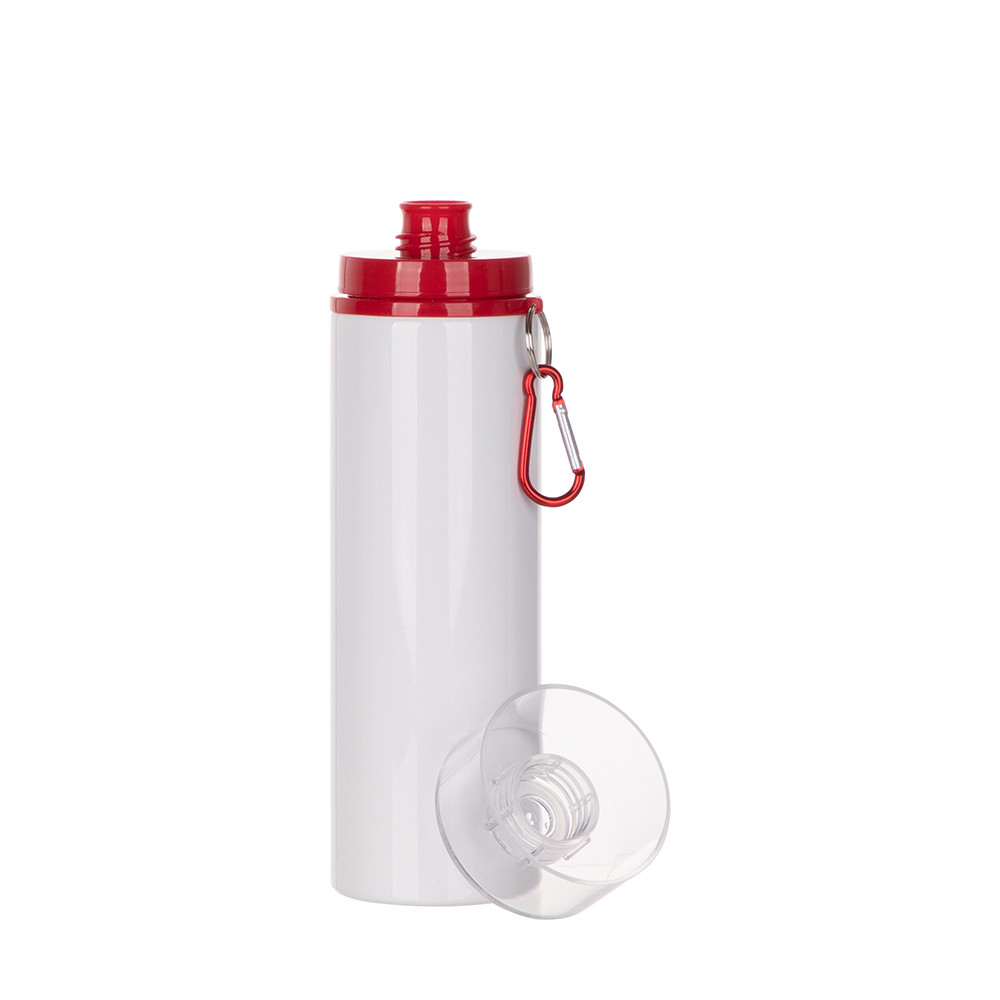Bouteille en aluminium de 27 oz/800 ml avec couvercle rouge (blanc)