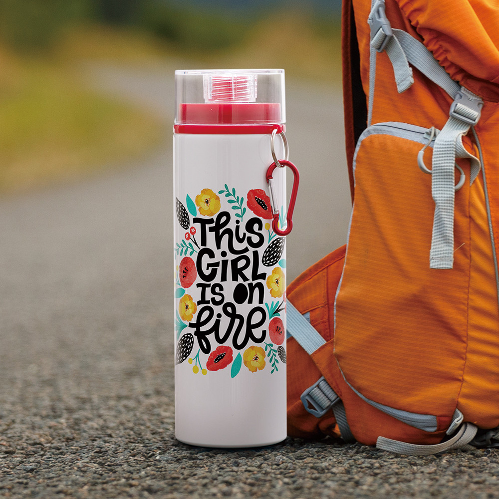Bouteille en aluminium de 27 oz/800 ml avec couvercle rouge (blanc)