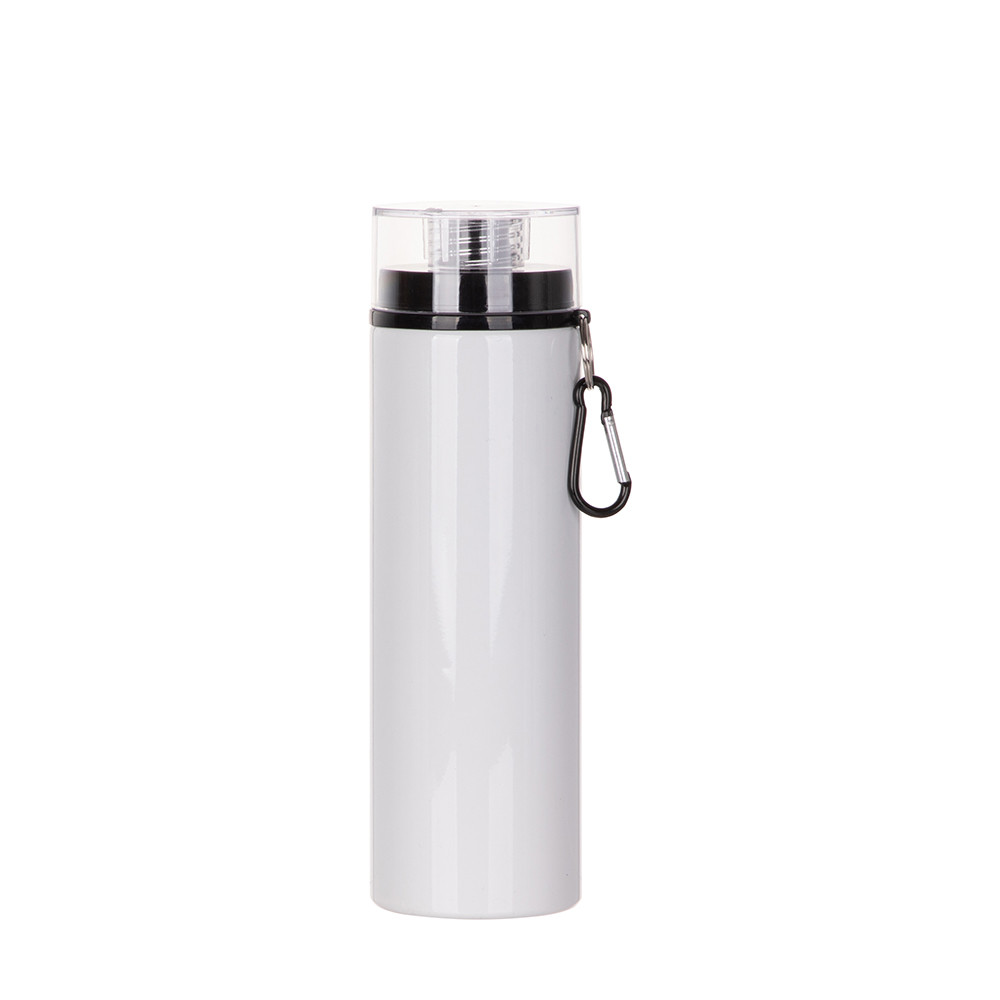 Bouteille en aluminium de 27 oz/800 ml avec couvercle noir (blanc)