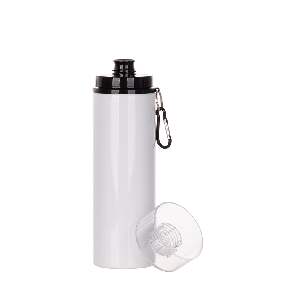 Bouteille en aluminium de 27 oz/800 ml avec couvercle noir (blanc)
