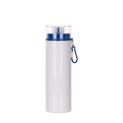Bouteille en aluminium de 27 oz/800 ml avec couvercle bleu (blanc)