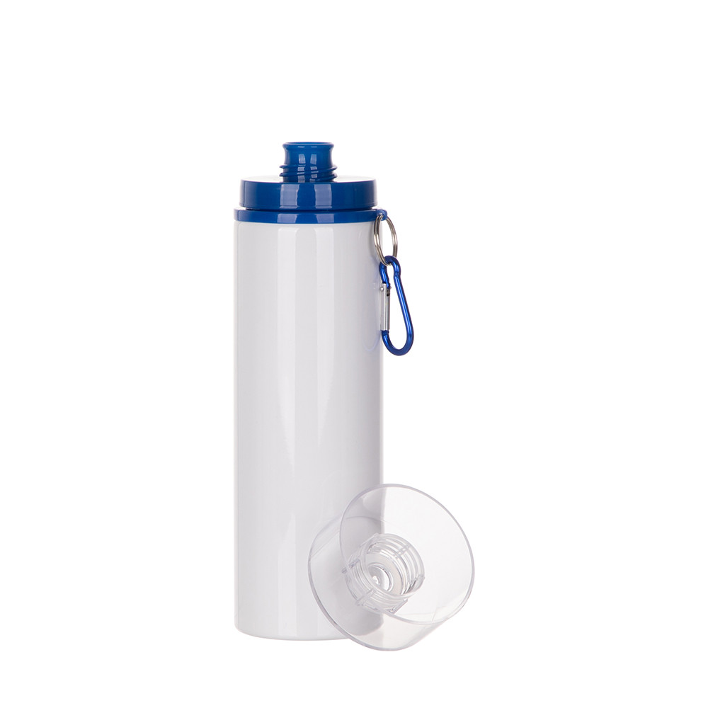Bouteille en aluminium de 27 oz/800 ml avec couvercle bleu (blanc)