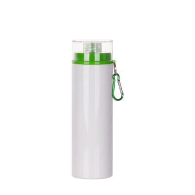 Bouteille en aluminium de 27 oz/800 ml avec couvercle vert (blanc)