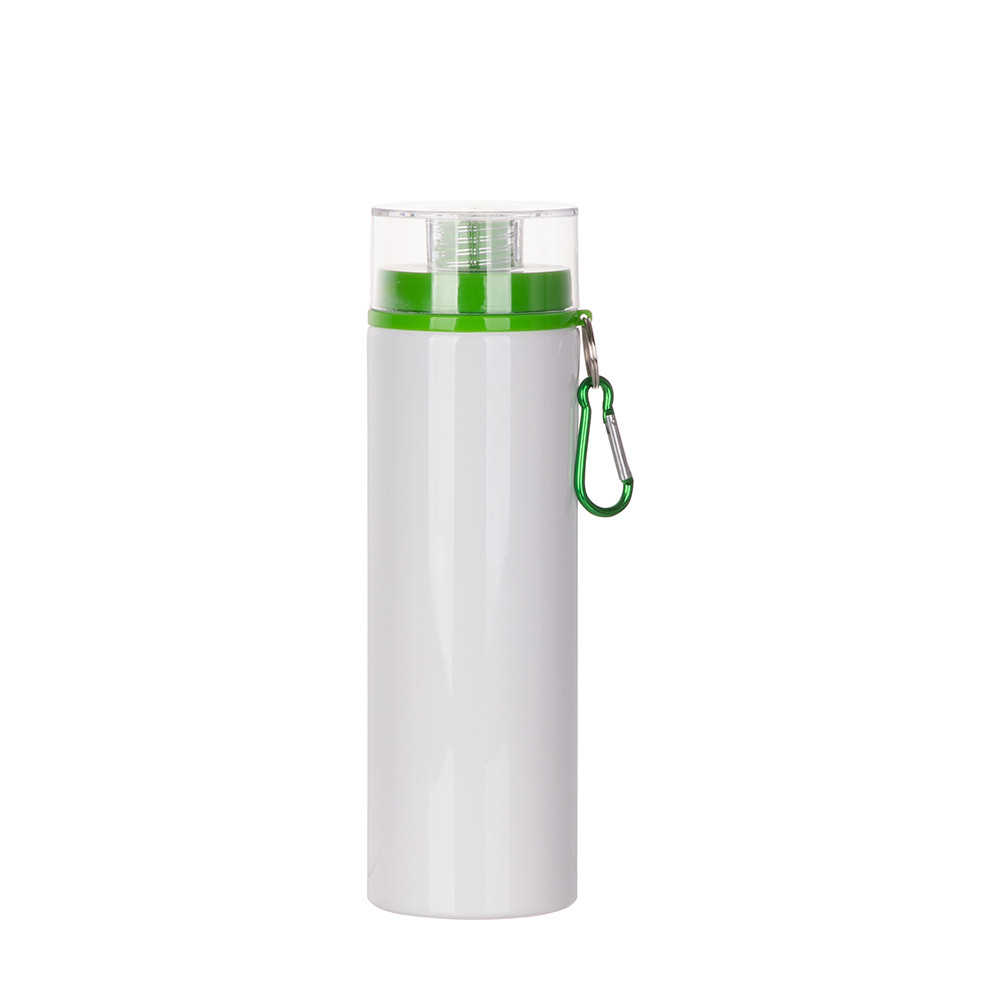 Bouteille en aluminium de 27 oz/800 ml avec couvercle vert (blanc)