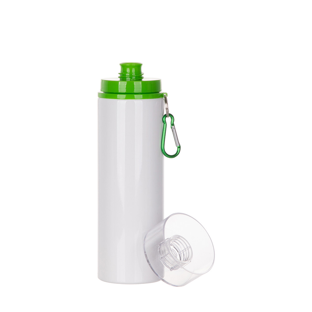 Bouteille en aluminium de 27 oz/800 ml avec couvercle vert (blanc)