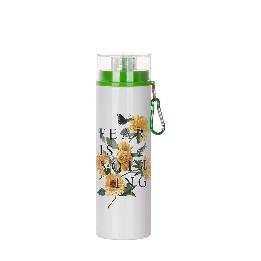 Bouteille en aluminium de 27 oz/800 ml avec couvercle vert (blanc)