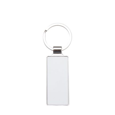 Porte-clés en métal (rectangle, 2,4 x 6,5 cm)