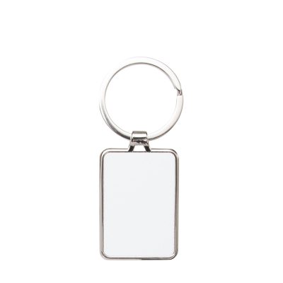 Porte-clés en métal (carré à coin rond, 4x4 cm)