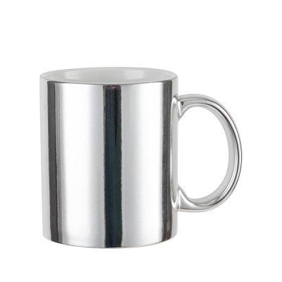 Tasse en céramique plaquée argent de 11 oz -
