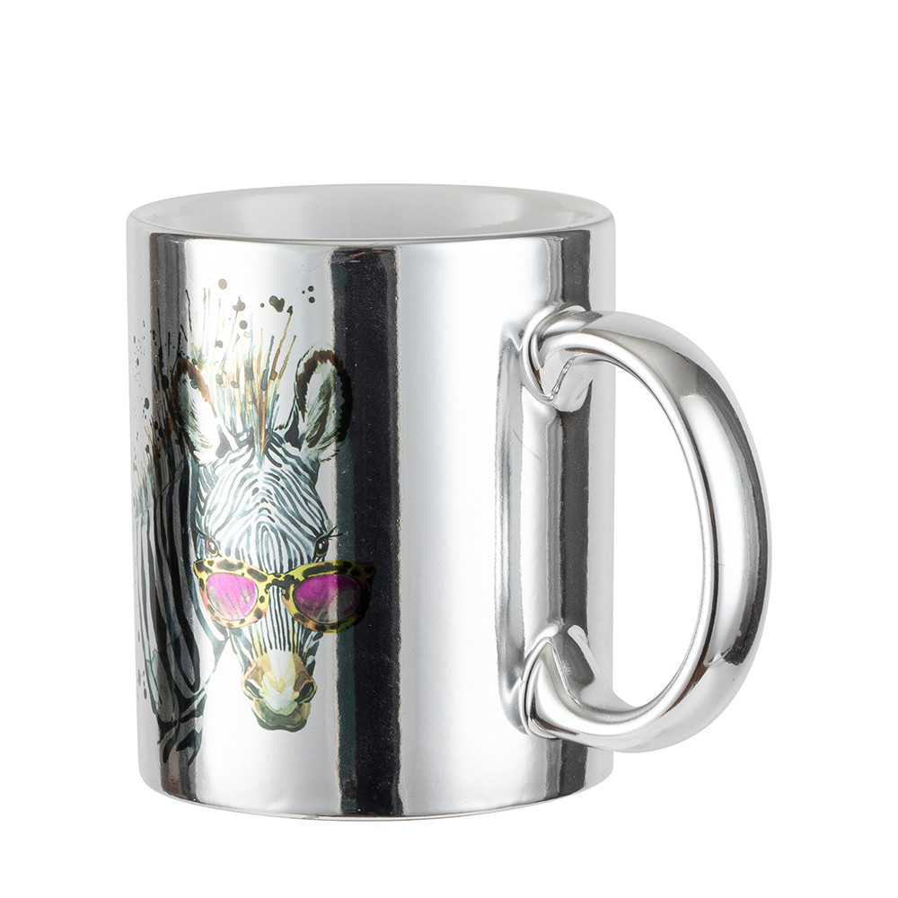 Tasse en céramique plaquée argent de 11 oz -