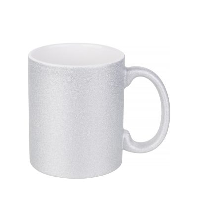 Tasse à paillettes 11oz/330ml (argent)