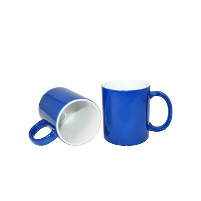 Tasses à couleur changeante de 11 oz - Brillantes, avec boîte blanche - Bleu