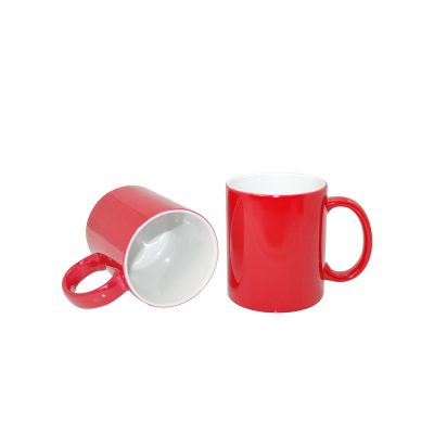 Tasses à couleur changeante de 11 oz - Brillantes, avec boîte blanche - Rouge