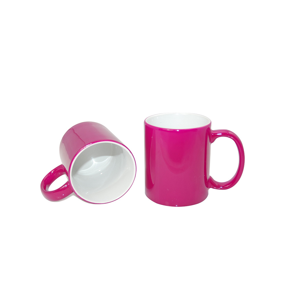 Tasses à couleur changeante de 11 oz - Brillantes, avec boîte blanche - Violet rouge
