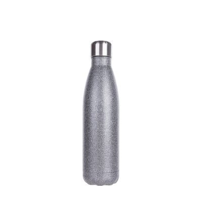 Bouteille en forme de cola en acier inoxydable pailleté de 17 oz/500 ml (gris)