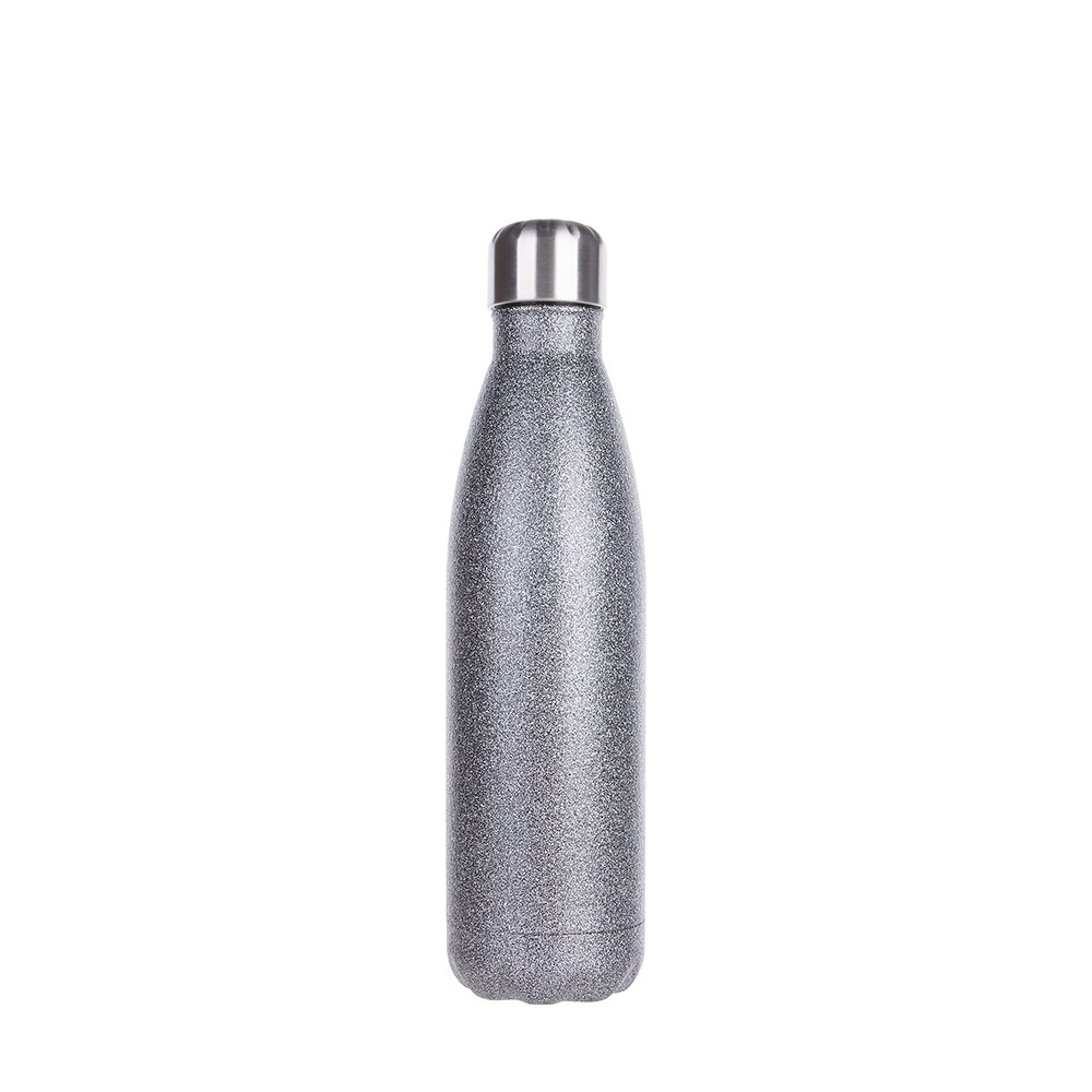 Bouteille en forme de cola en acier inoxydable pailleté de 17 oz/500 ml (gris)