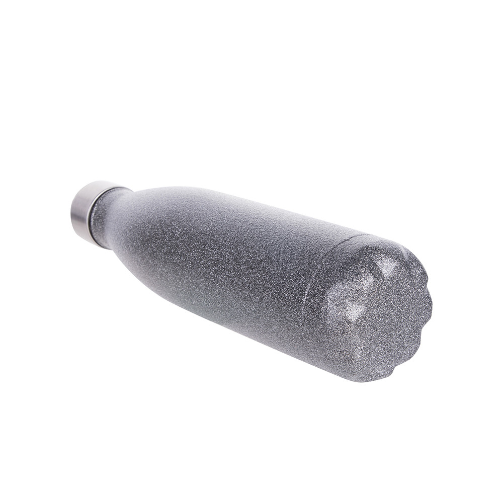 Bouteille en forme de cola en acier inoxydable pailleté de 17 oz/500 ml (gris)